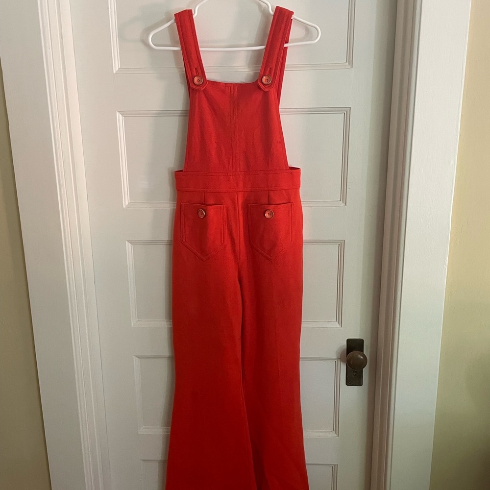 Vintage orange jumpsuit size S/M gold buttons great for wintee